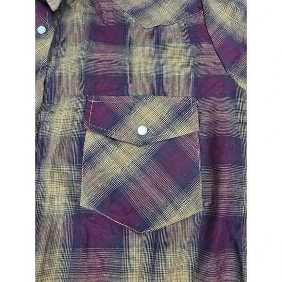 Roper Mens XXL Plaid Western Shirt Long‎ Sleeve Pearl Snap Front Cowboy Casual - Picture 4 of 13